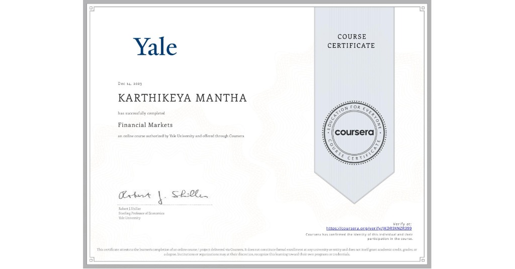 Yale Financial Markets Certification