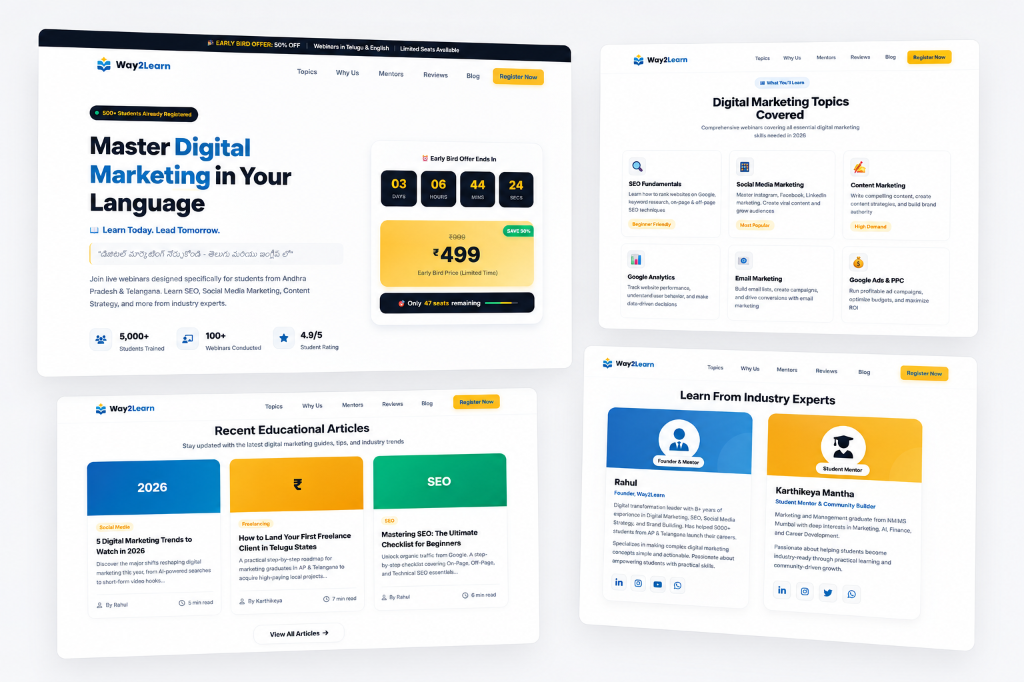 Way2Learn case study. Digital marketing education.